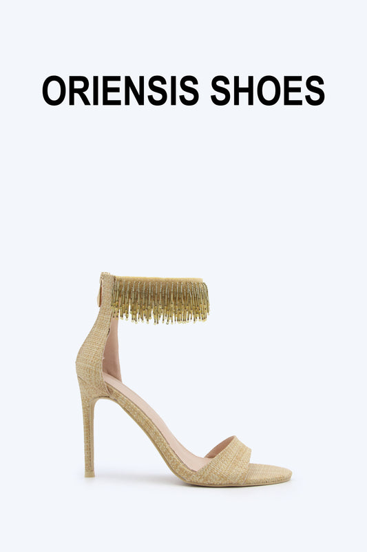 Gold Shimmer Strap Heel