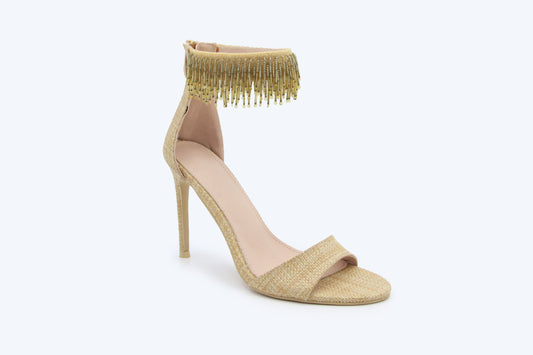 Gold Shimmer Strap Heel