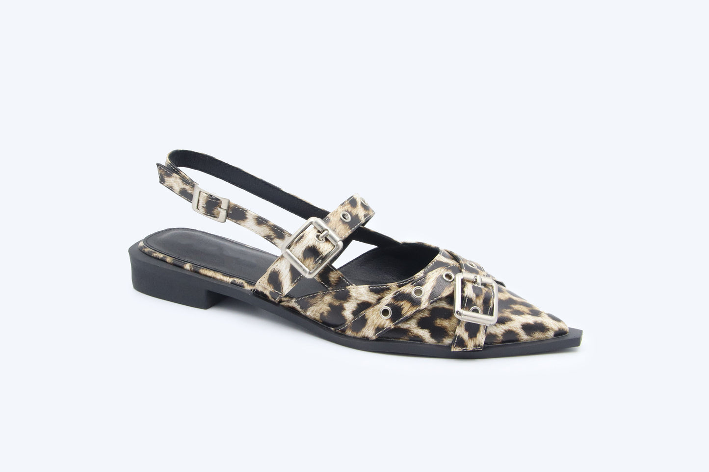 Leopard Rebel Buckle Flat