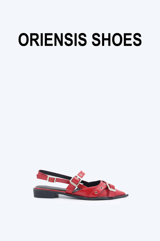 Red Rebel Buckle Flat