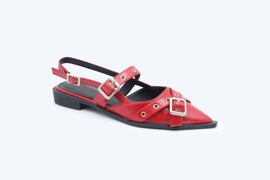 Red Rebel Buckle Flat